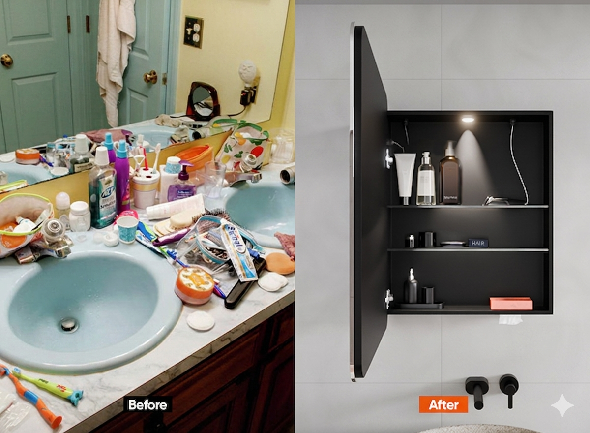 Mirror cabinet, bathroom mirror cabinet, bathroom cabinet, bathroom cabinet with lights, mirror cabinet with lights