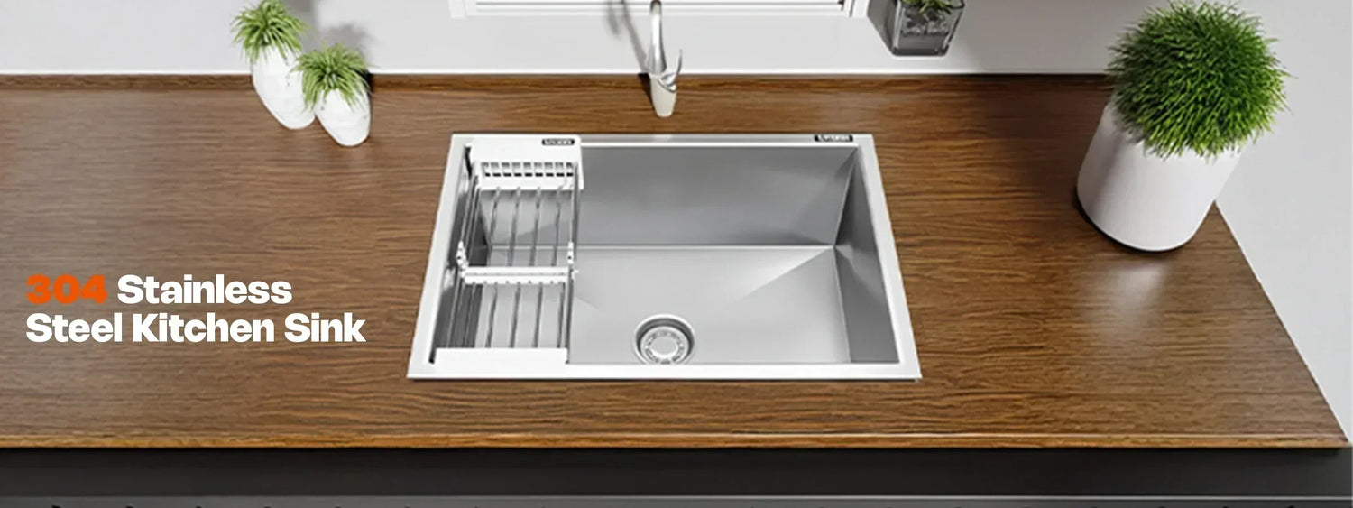 stainless steel kitchen sink, steel kitchen sink, ss304 kitchen sink, SS304 sink, SS sink
