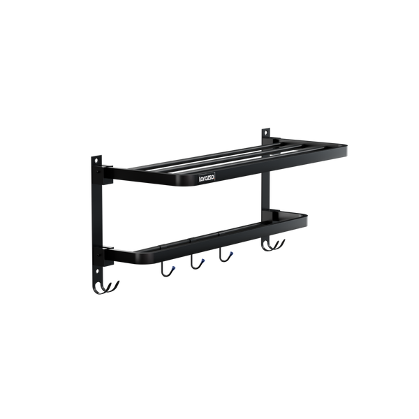Folding Towel Rack – 24 Inch | Black Matte Finish