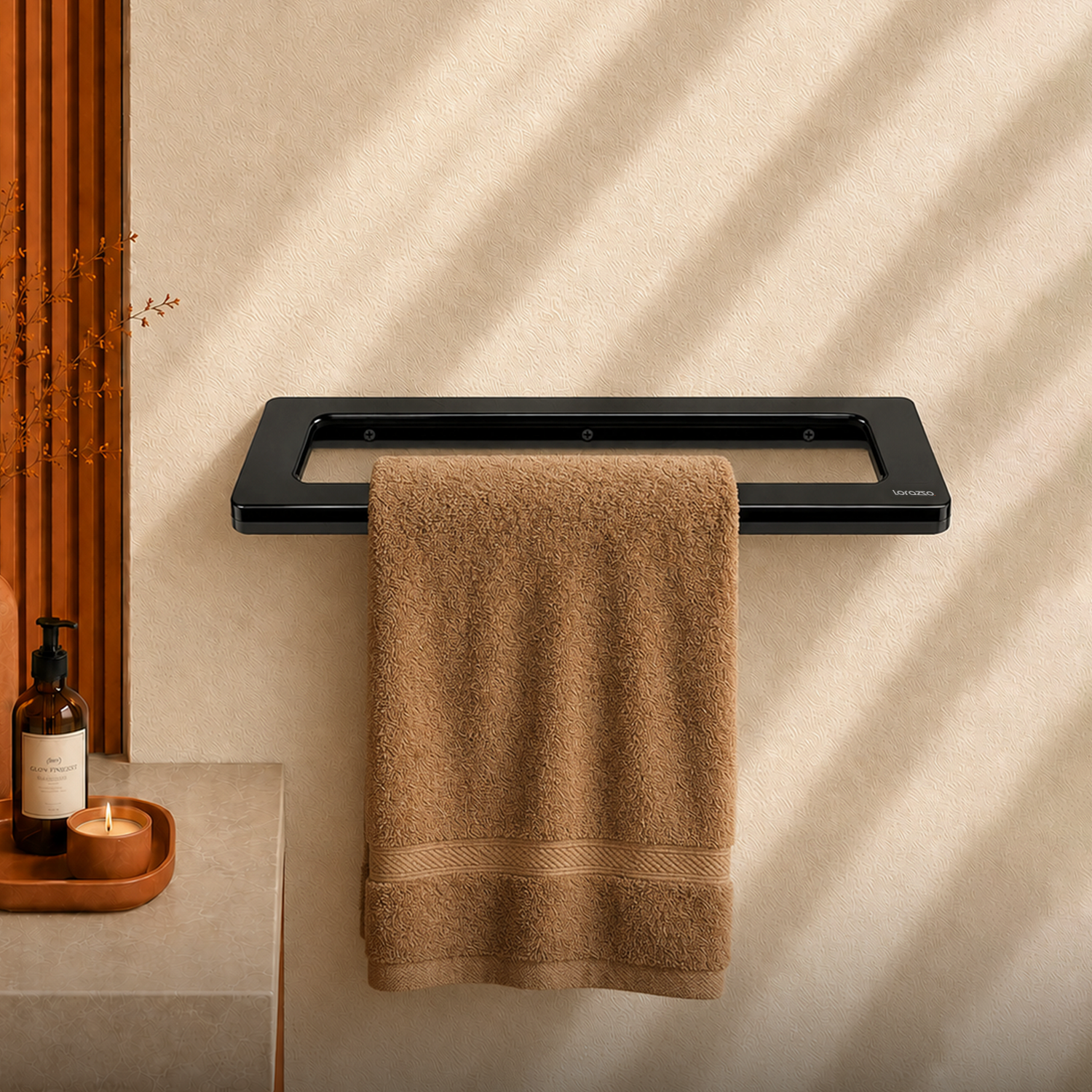 StoneTouch Towel Rack - Black - Faux Ceramic