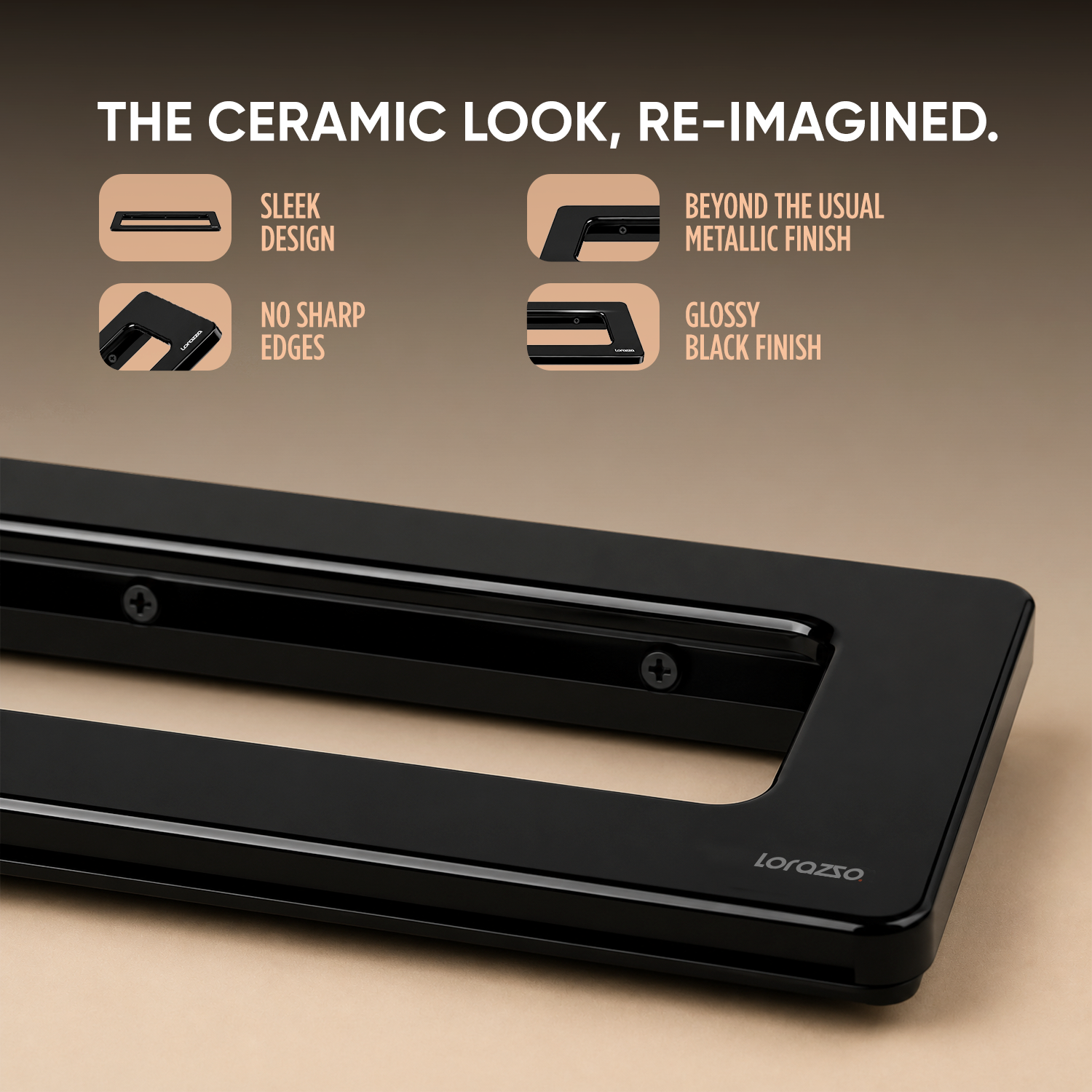 StoneTouch Towel Rack - Black - Faux Ceramic