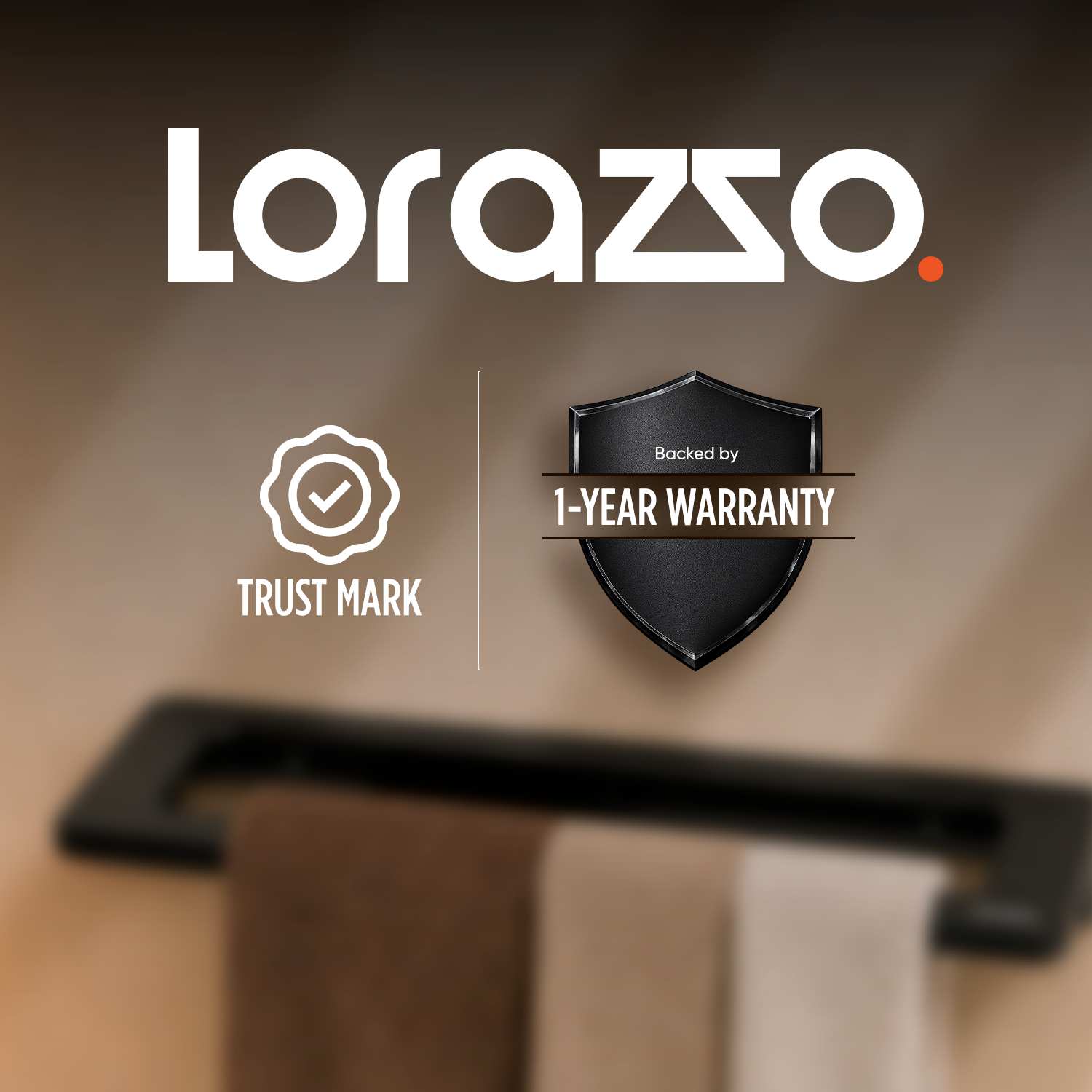 StoneTouch Towel Rack - Black - Faux Ceramic