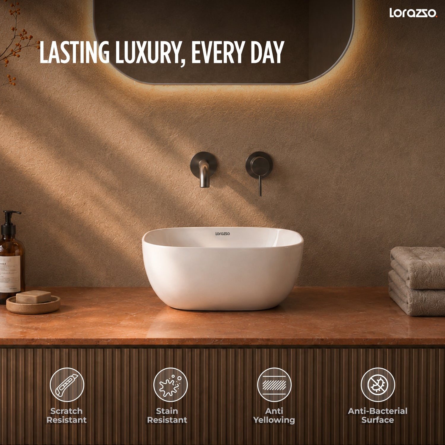 Aura Table Top Wash Basin ( 360 × 260 × 115 mm)
