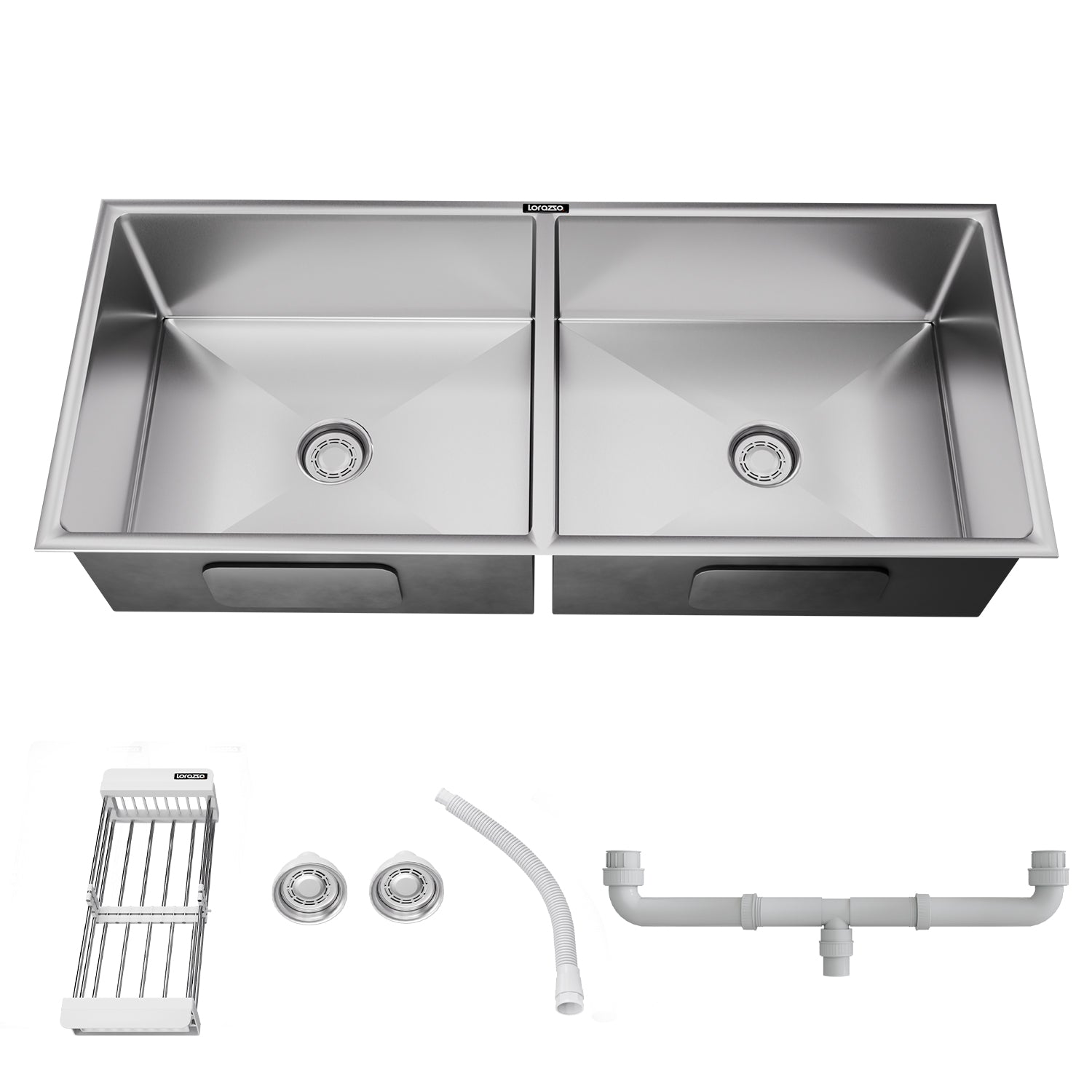double bowl stainless steel sink