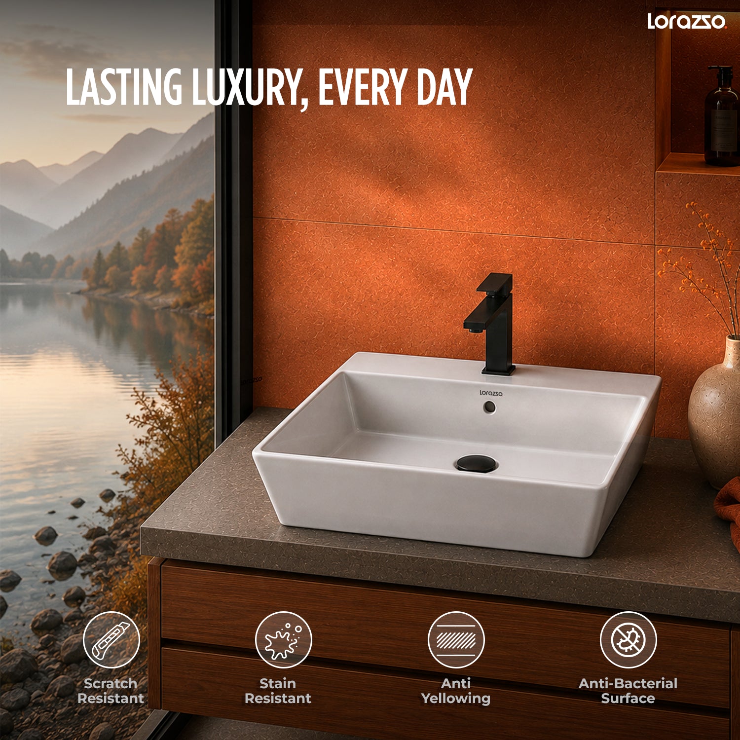 Edge Table Top Wash Basin (605 × 420 × 150 mm)