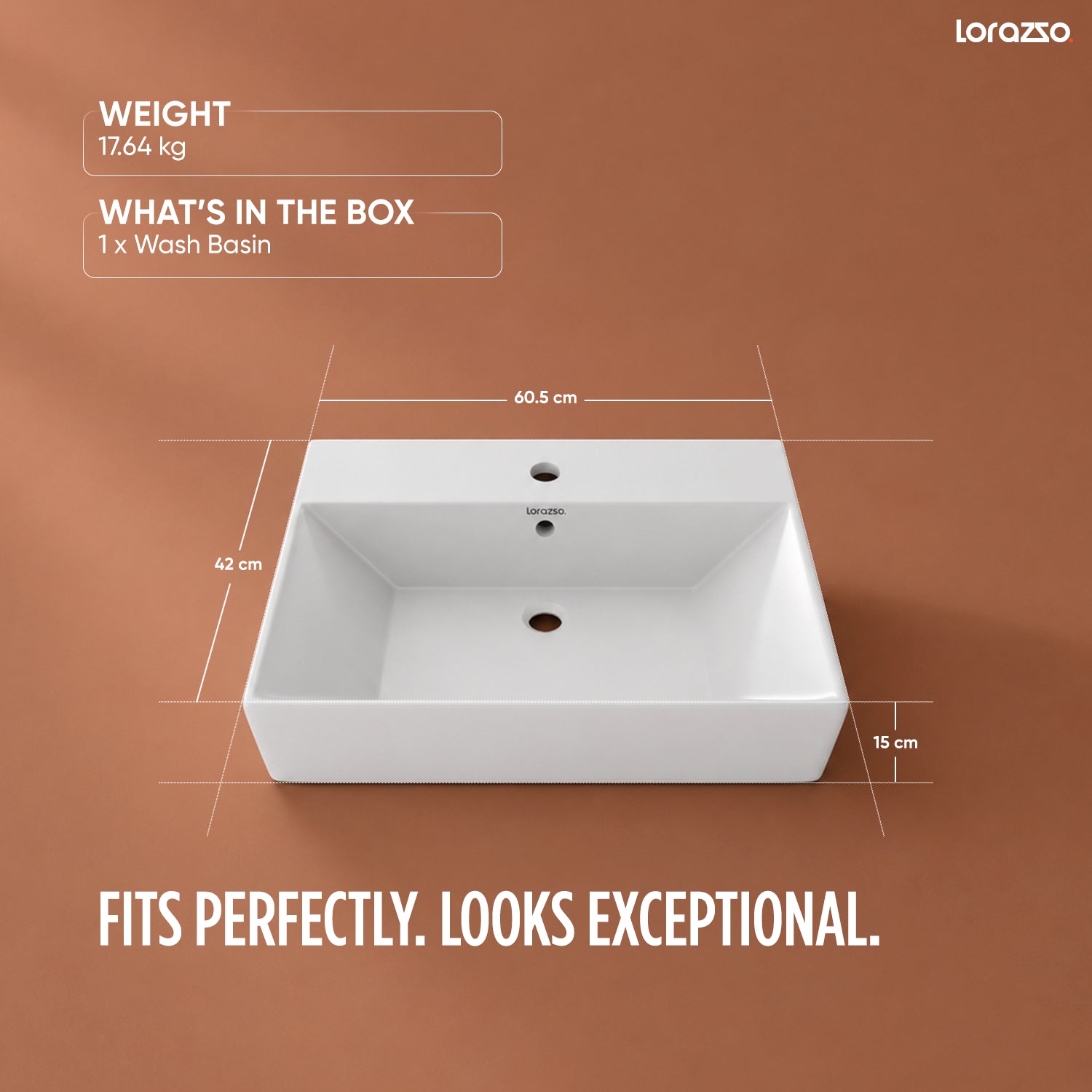 Edge Table Top Wash Basin (605 × 420 × 150 mm)