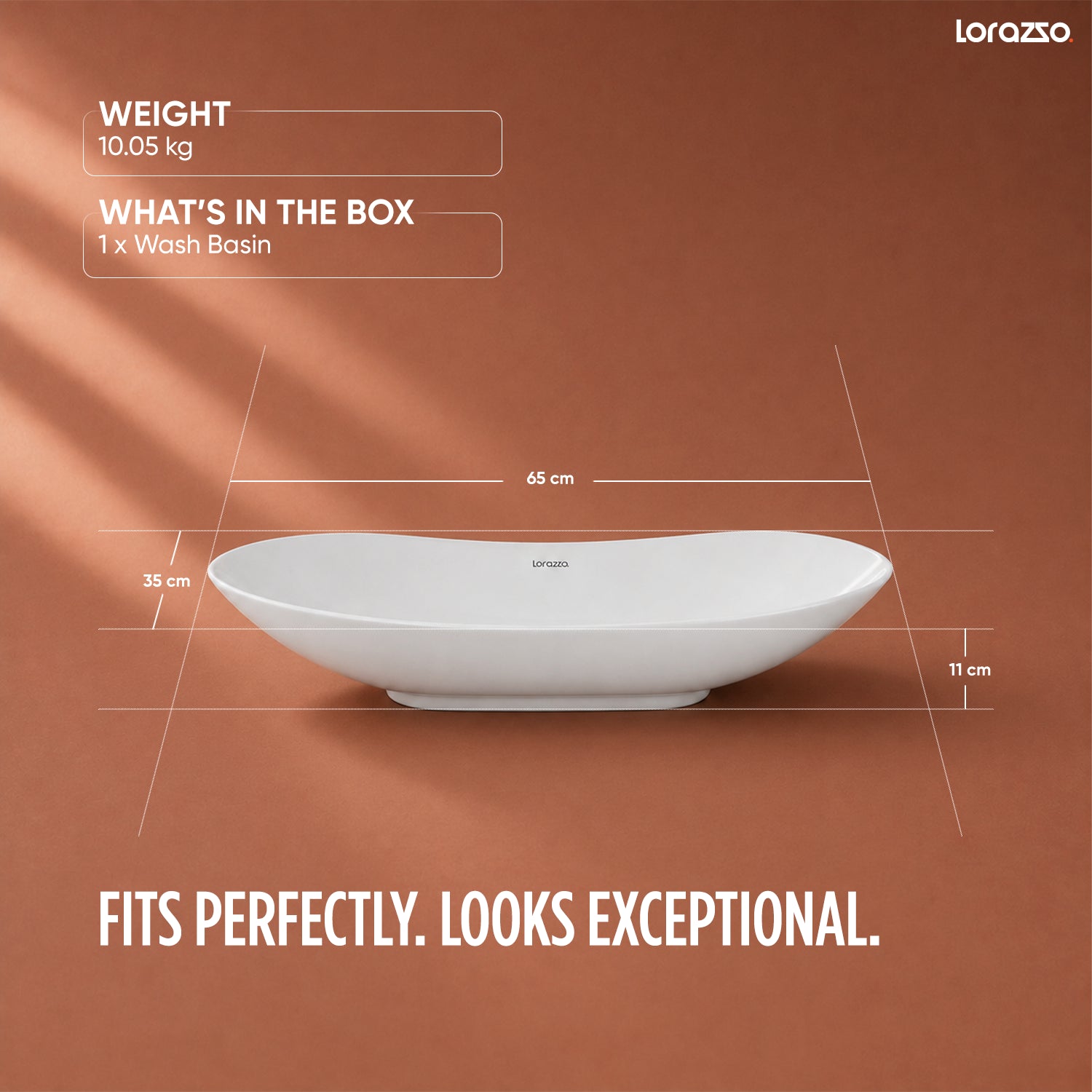 Luna Table Top Wash Basin (650 × 350 × 110 mm)
