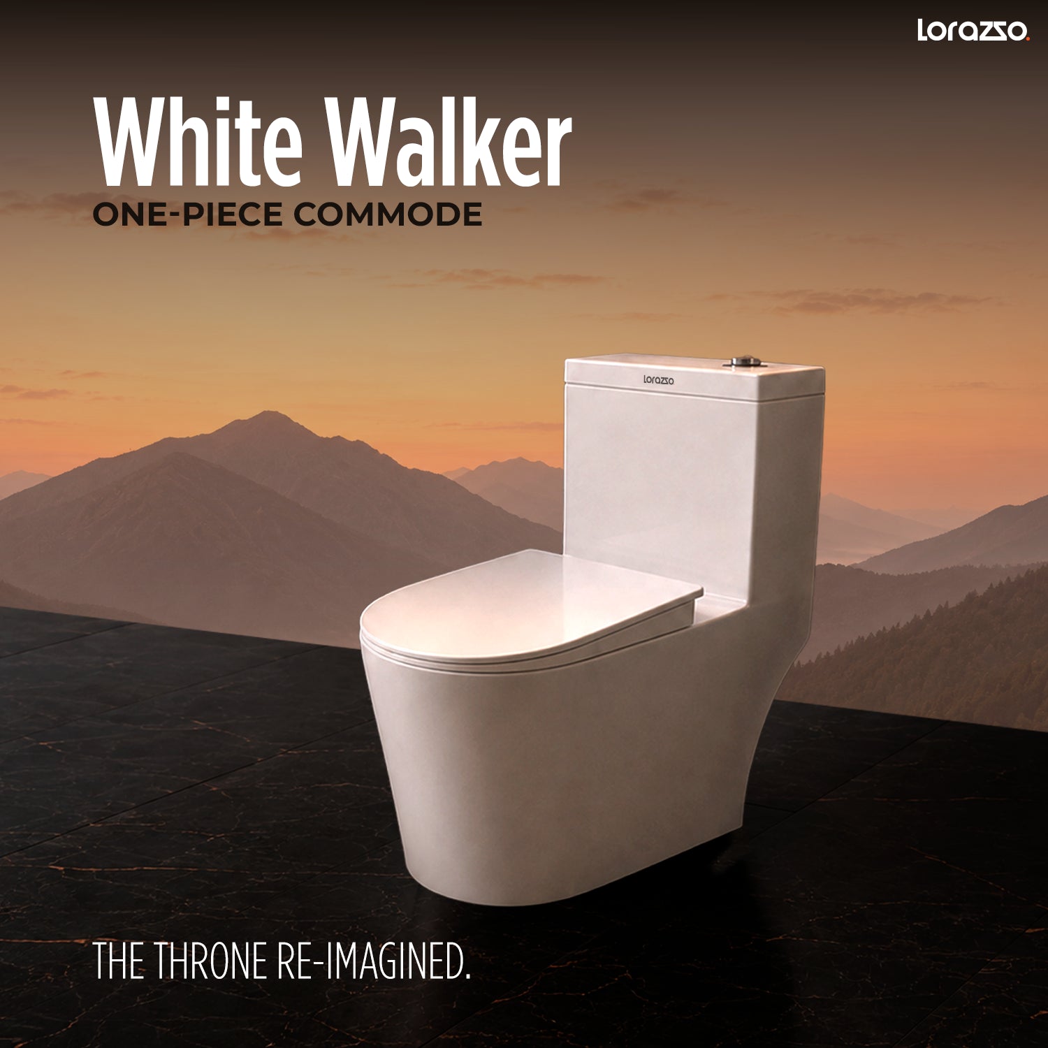 White Walker One-Piece Commode (660 × 370 × 750 mm)