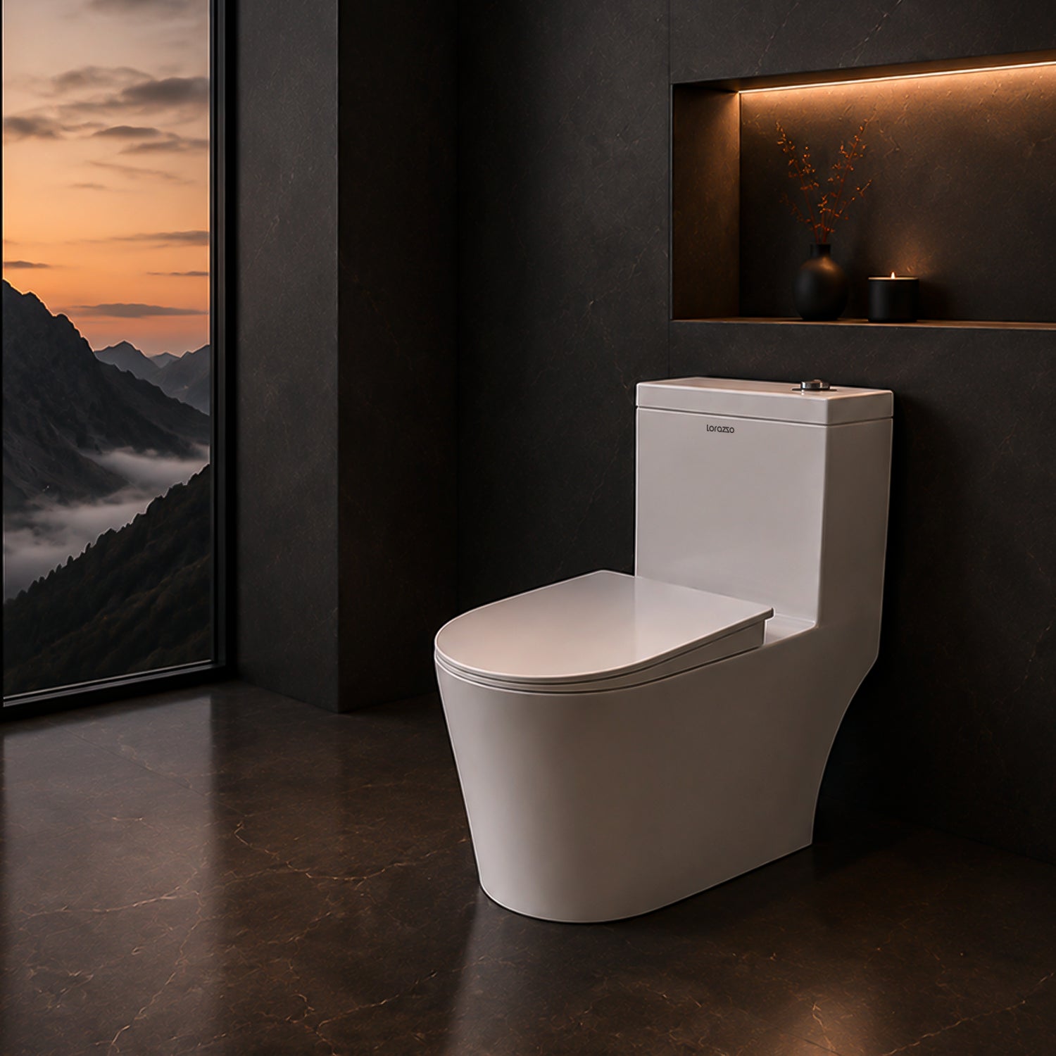 White Walker One-Piece Commode (660 × 370 × 750 mm)
