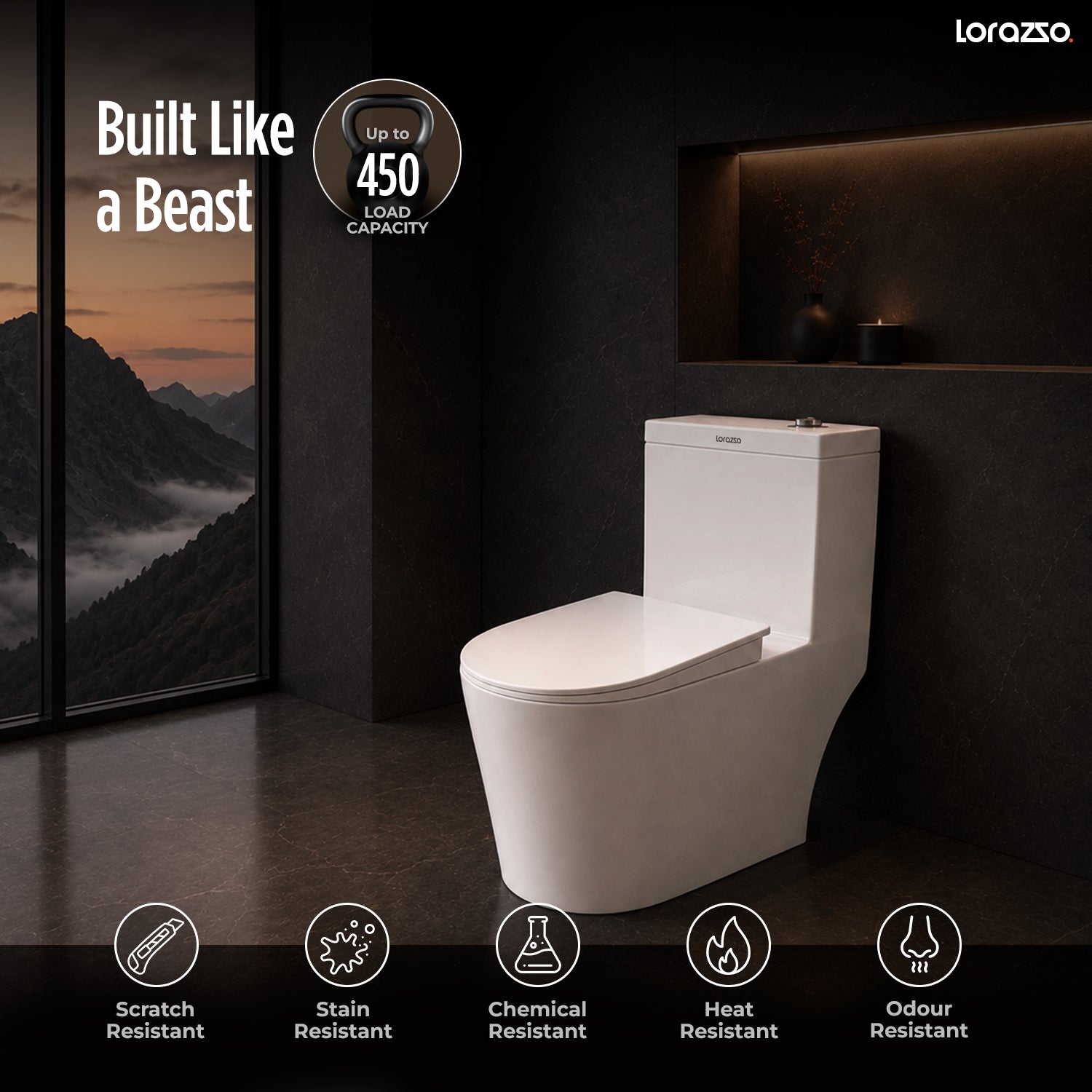 White Walker One-Piece Commode (660 × 370 × 750 mm)