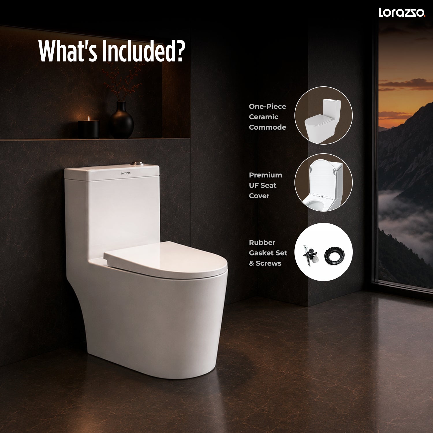 White Walker One-Piece Commode (660 × 370 × 750 mm)