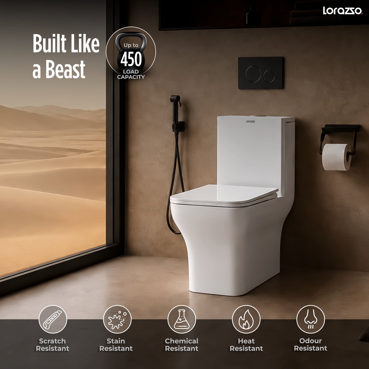 Khaleesi One-Piece Commode (660 × 355 × 745mm)