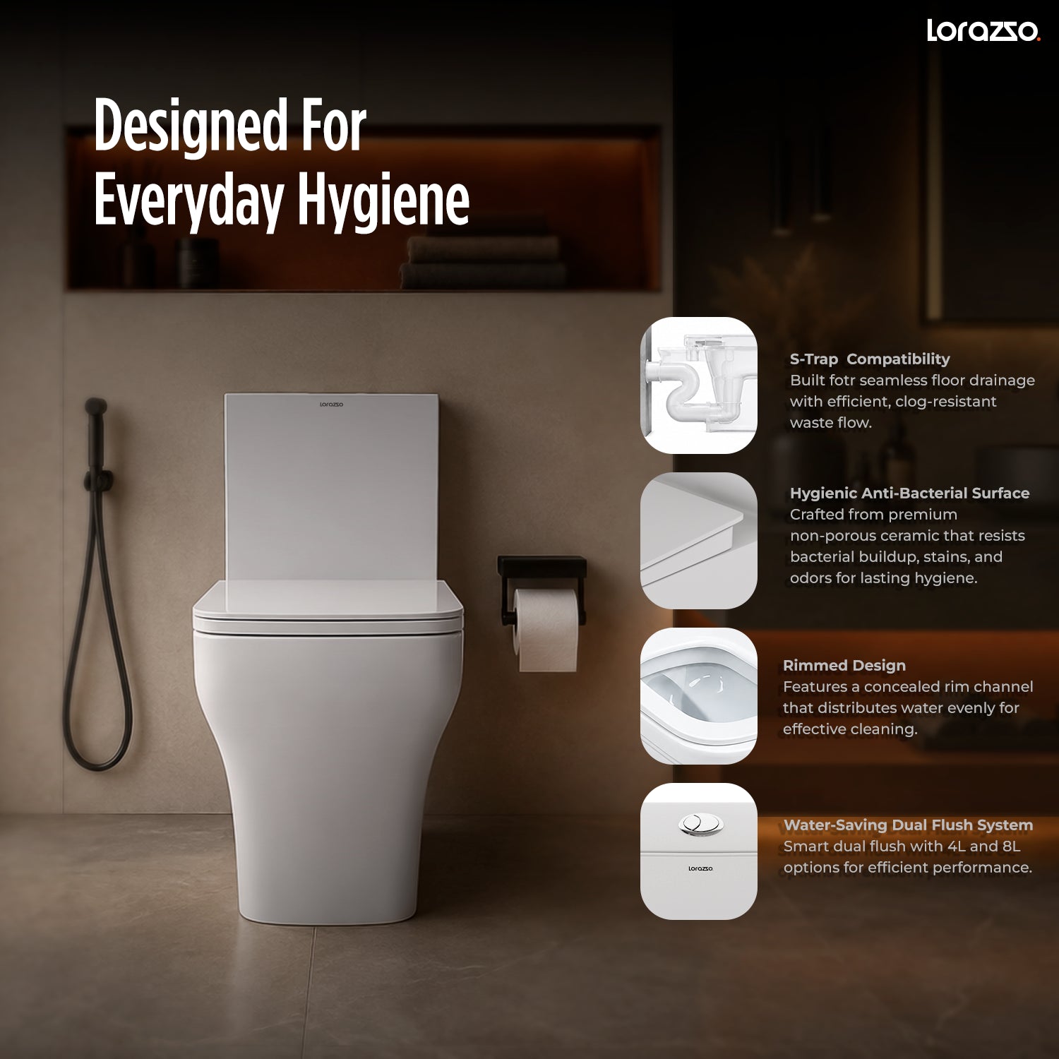 Khaleesi One-Piece Commode (660 × 355 × 745mm)