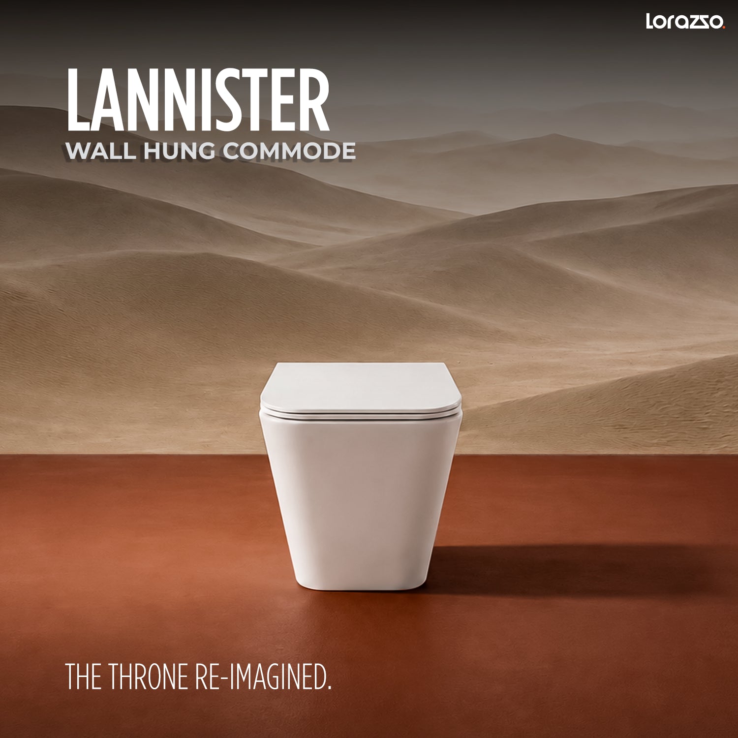 Lannister Wall Hung Commode (535 × 350 × 370 mm)
