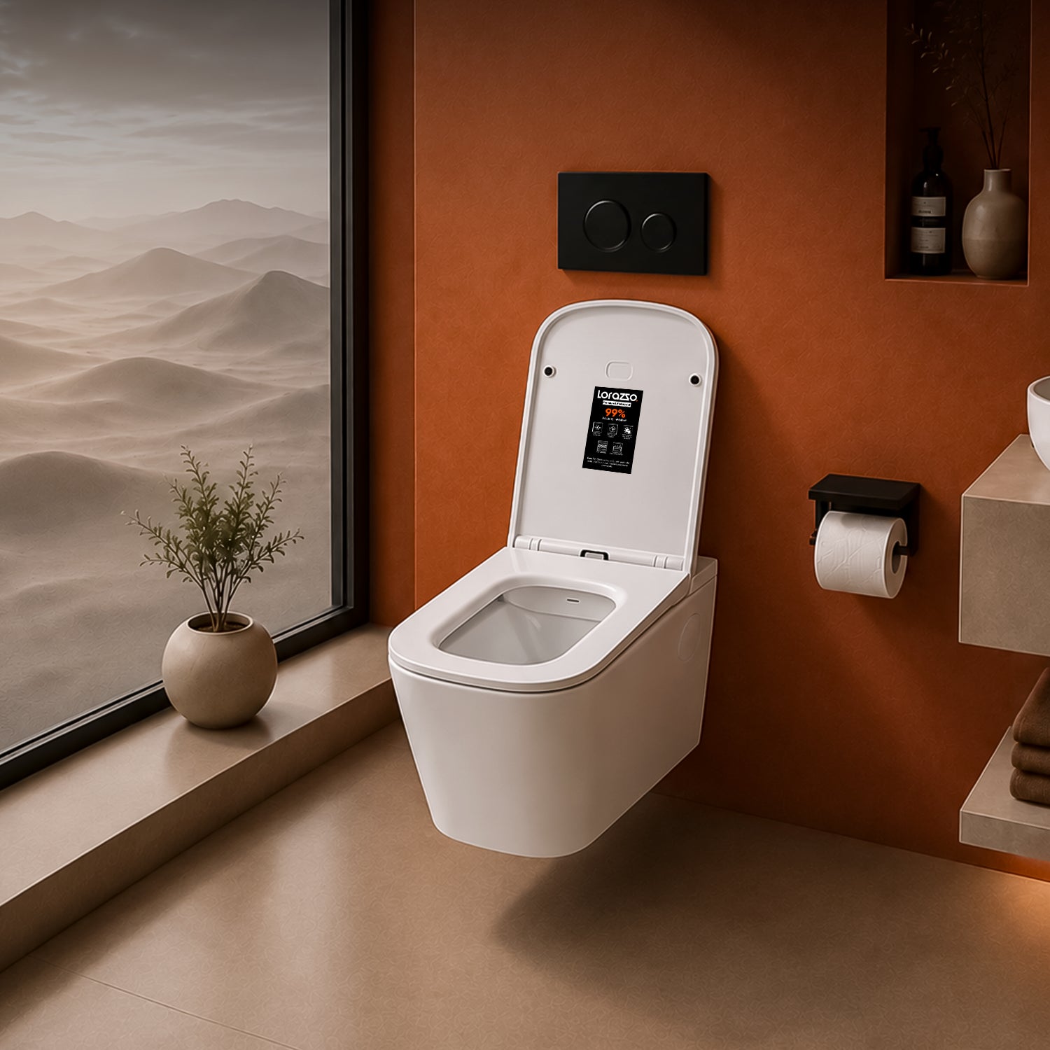 Lannister Wall Hung Commode (535 × 350 × 370 mm)