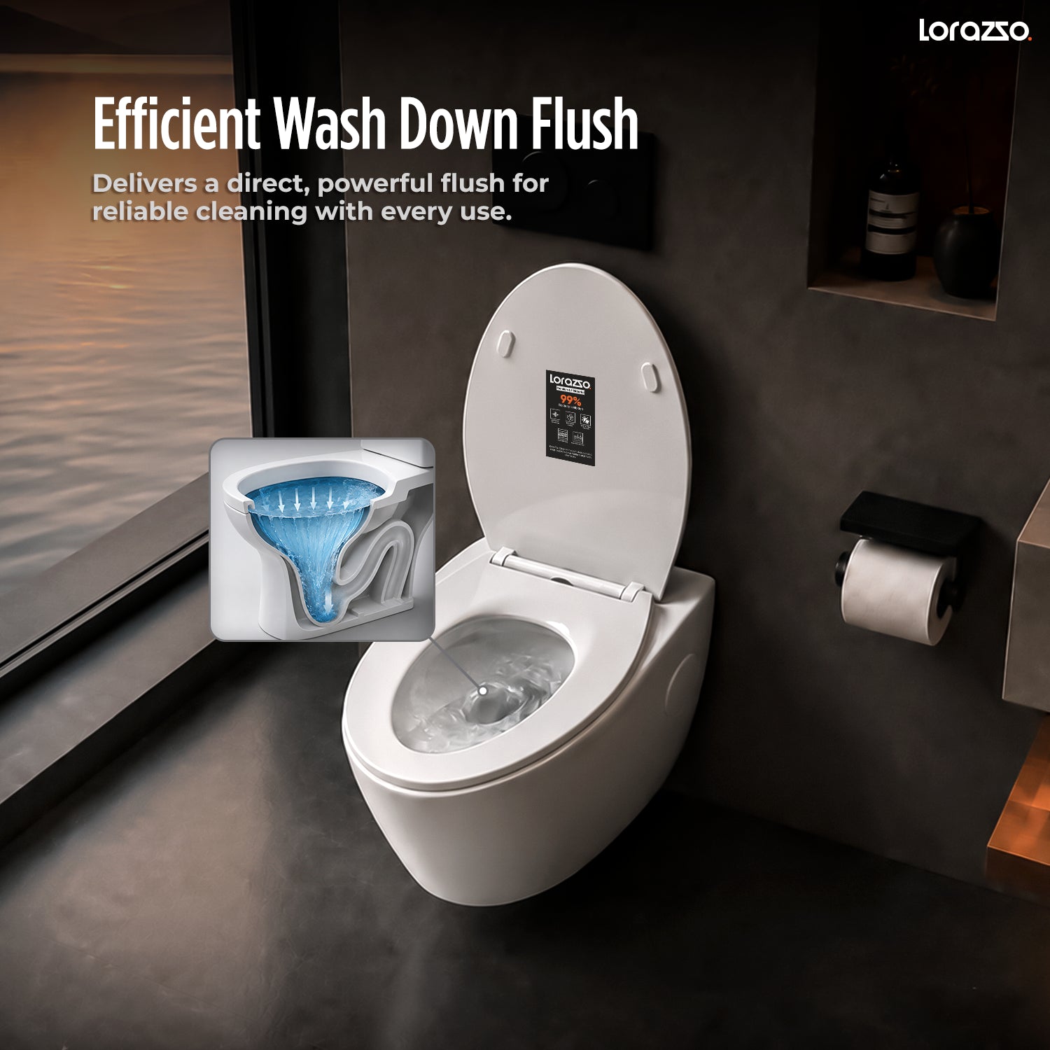Starks Wall Hung Commode (545 × 385 × 340 mm)