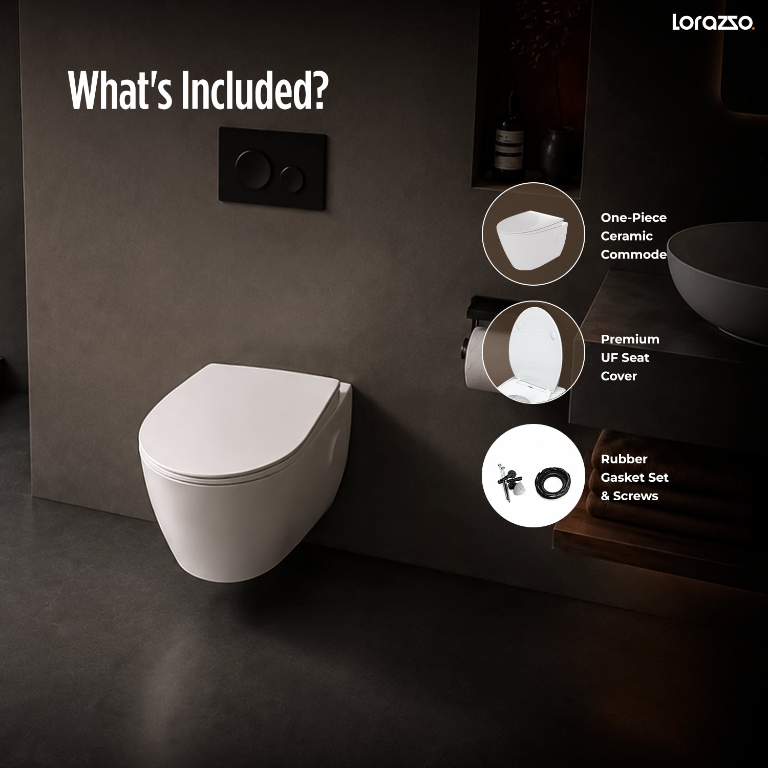 Starks Wall Hung Commode (545 × 385 × 340 mm)