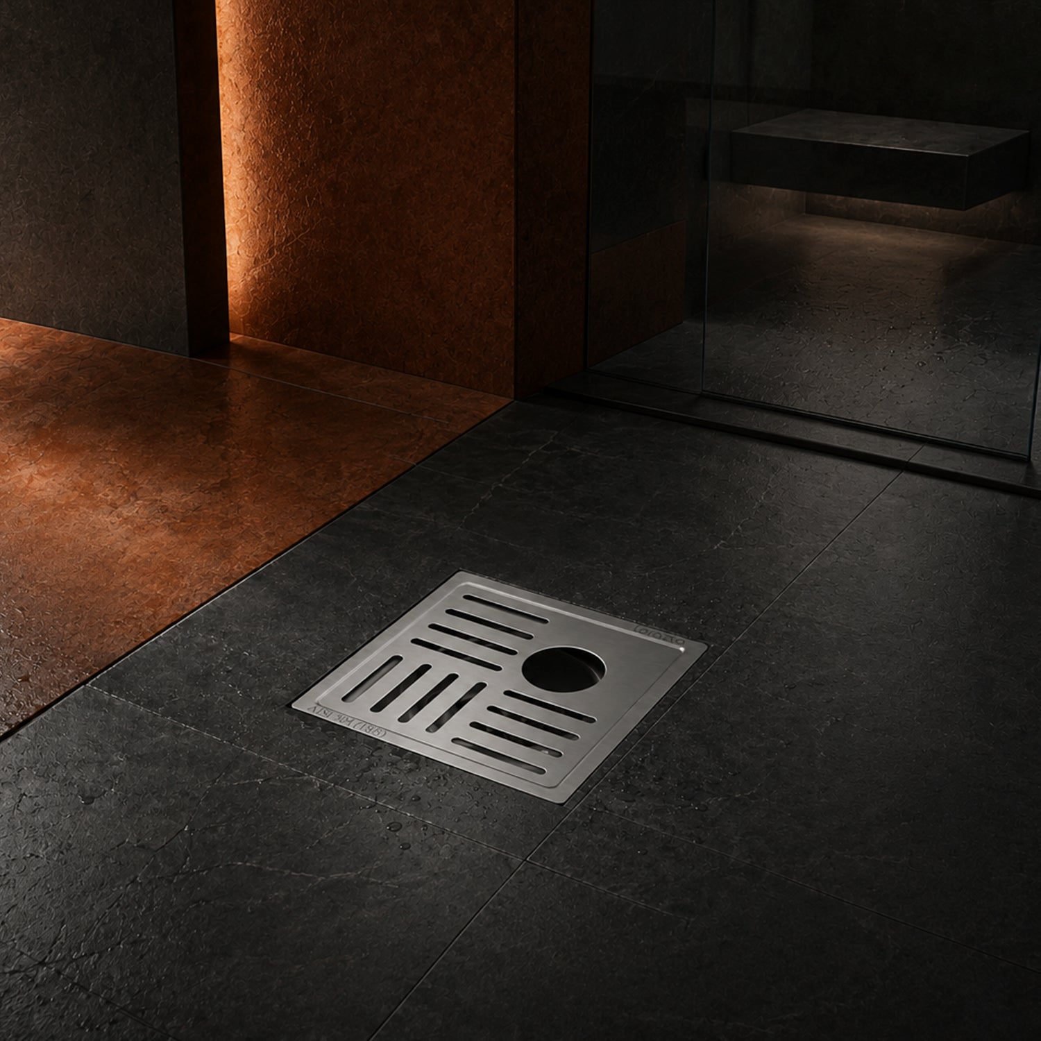 Crest™ SS304 Floor Drain with Pipe Hole (5X5 inches)