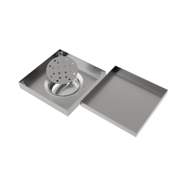 Linea™ Tile-Insert Shower Drain Channel (5X5 inches) with Built-in Cockroach Trap hover