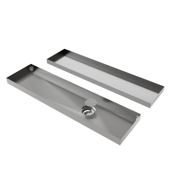 Linea™ Tile-Insert SS 304 Shower Drain Channel with Built-in Cockroach Trap  (12X4 inches) hover
