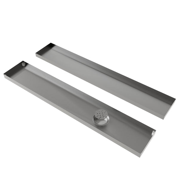Linea™ Tile-Insert SS304 Shower Drain Channel with Built-in Cockroach Trap (18X4 inches) hover