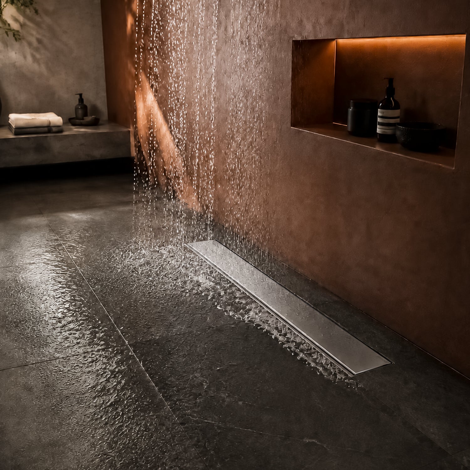 Linea™ Tile-Insert SS304 Shower Drain Channel with Built-in Cockroach Trap (24X4 inches)