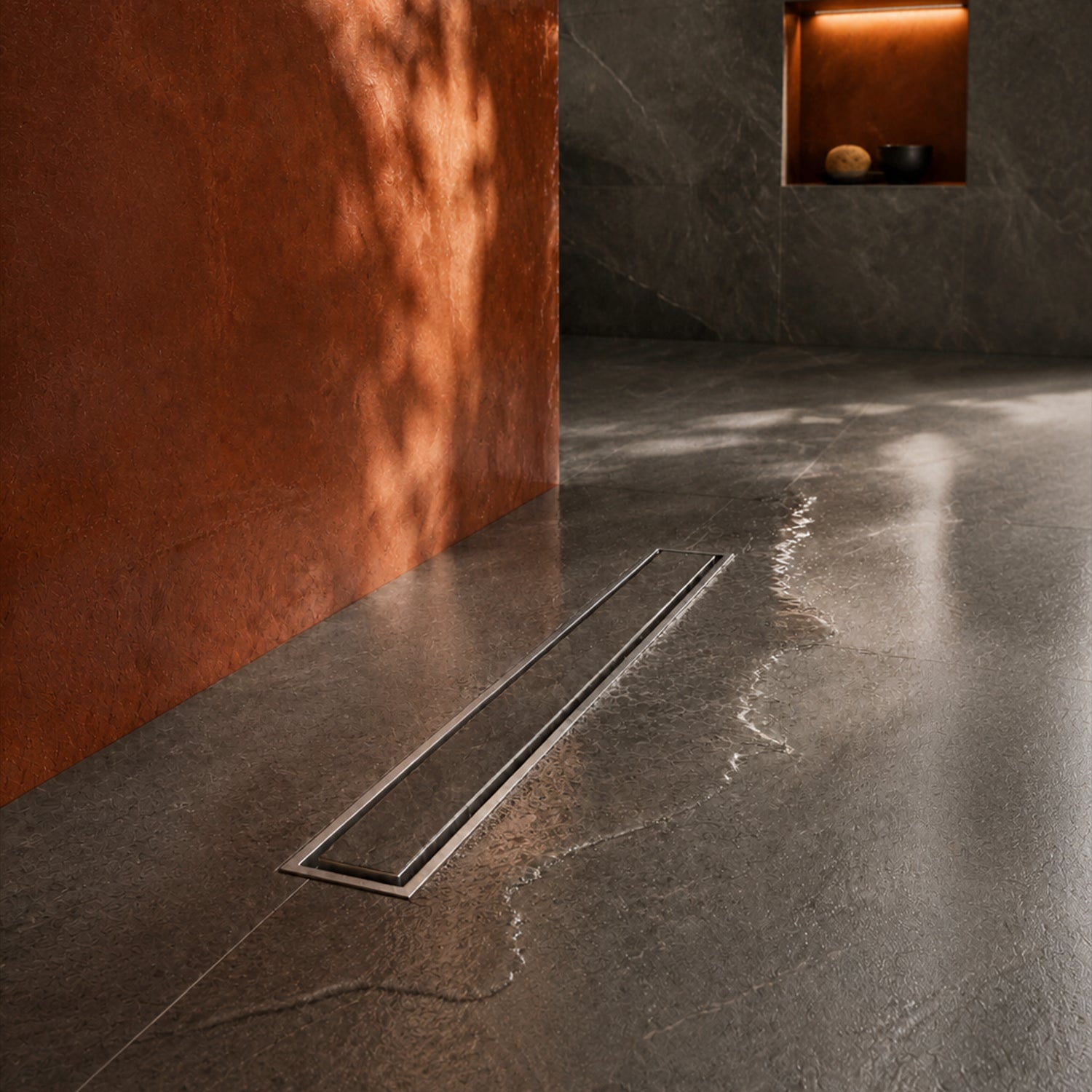 Linea™ Tile-Insert SS304 Shower Drain Channel with Built-in Cockroach Trap (24X4 inches)