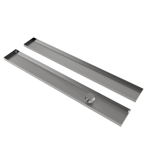 Linea™ Tile-Insert SS304 Shower Drain Channel with Built-in Cockroach Trap (24X4 inches) hover