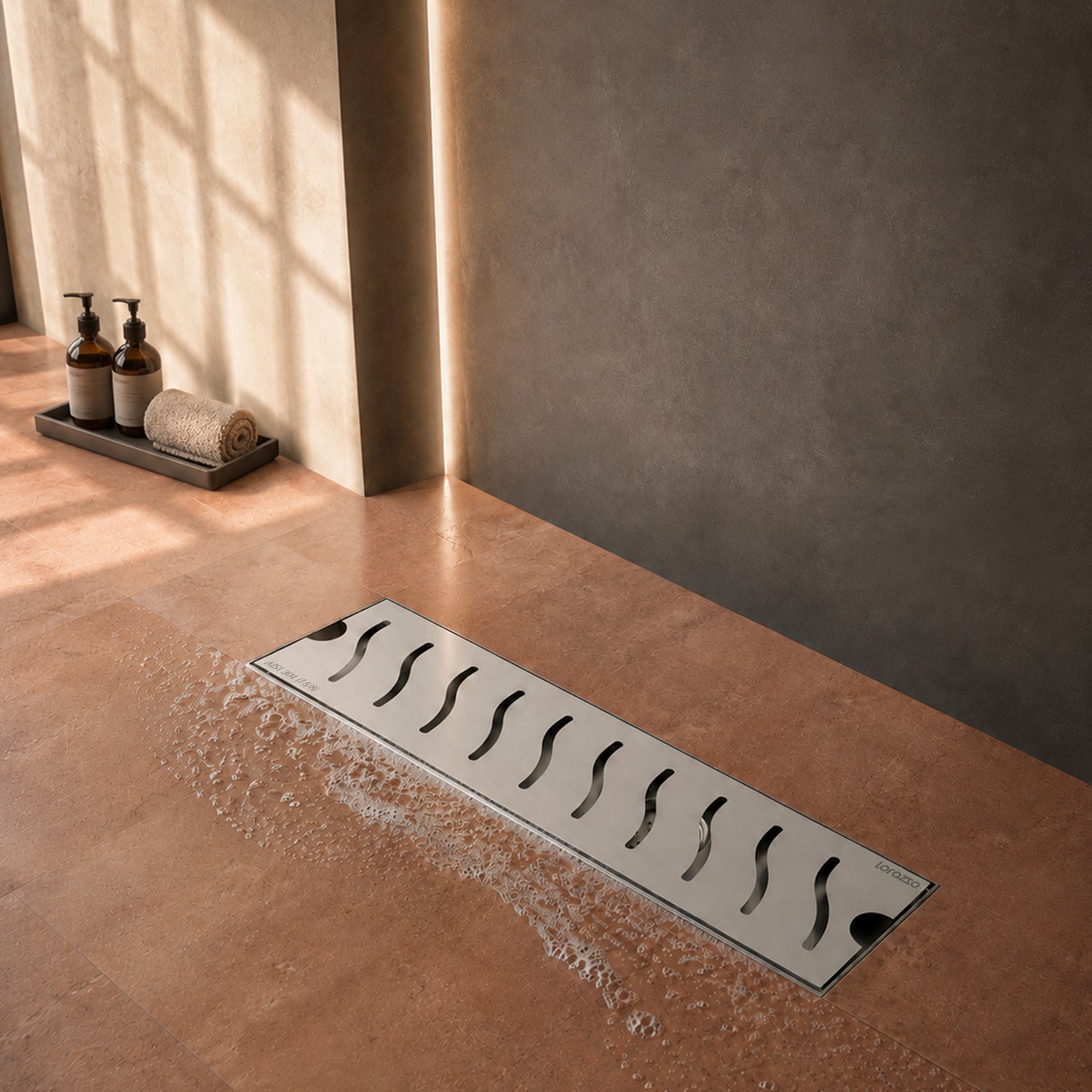 Glyde™ Shower SS304 Drain Channel with Built-in Cockroach Trap (12X4 inches)