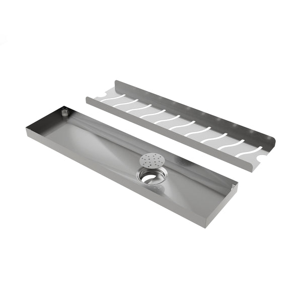 Glyde™ Shower SS304 Drain Channel with Built-in Cockroach Trap (12X4 inches) hover