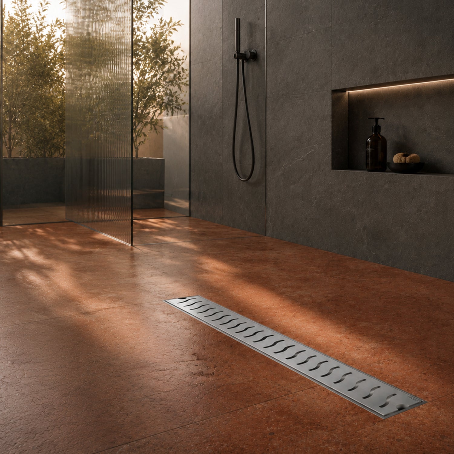 Glyde™ Shower SS304 Drain Channel (24X4 inches) with Built-in Cockroach Trap