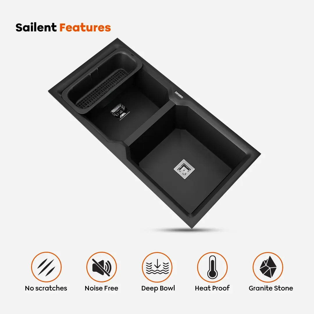 Quartz Double Bowl Kitchen Sink - 37X18 inches