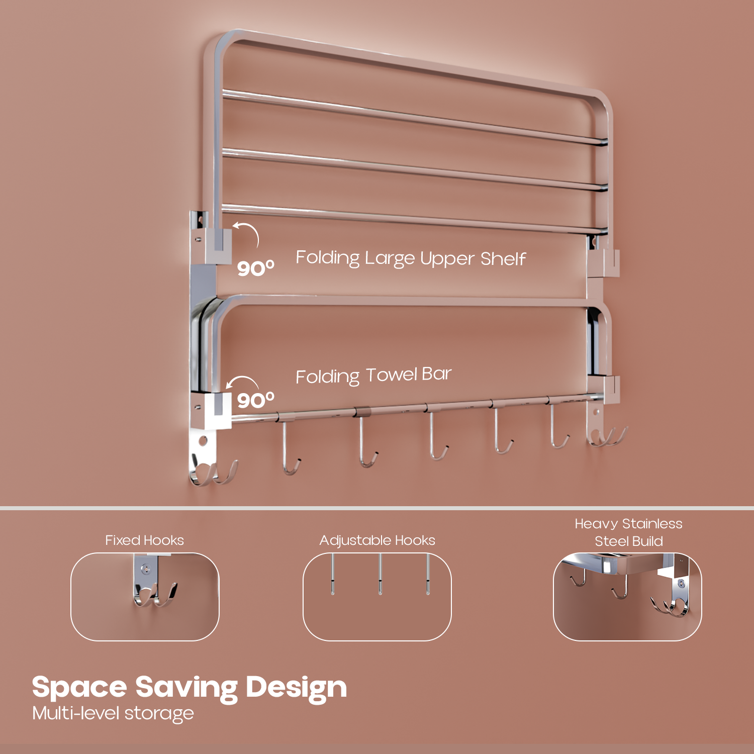 Folding Towel Rack - 24 inches