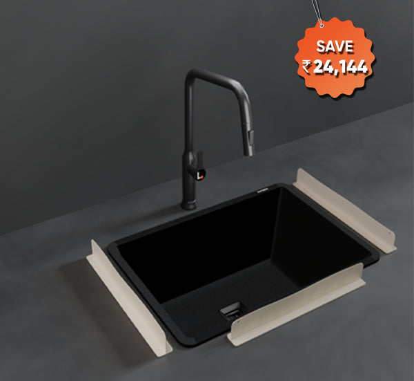 Kitchen Wash Area Upgrade Combo – Quartz Sink, Faucet & Splash Guards