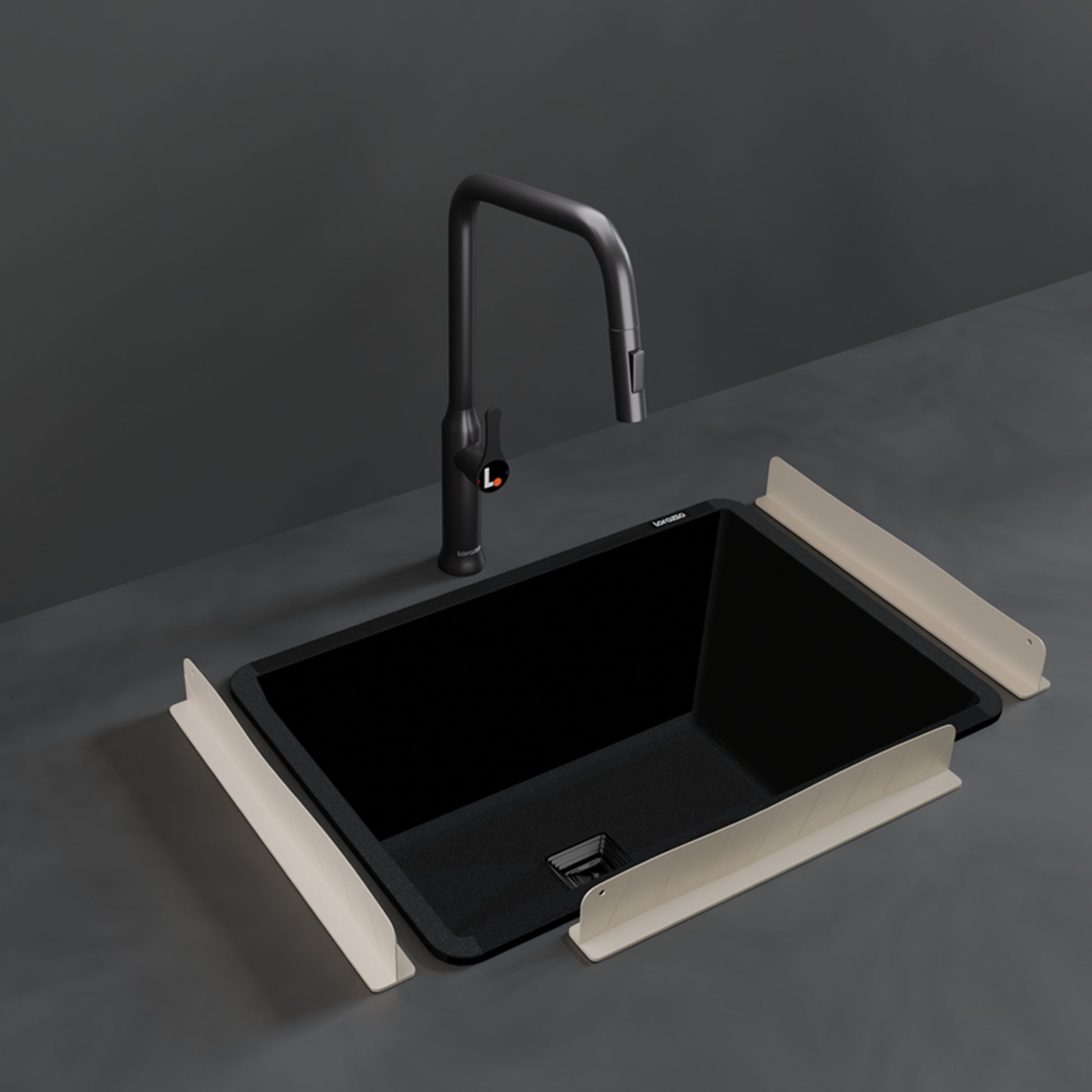 Kitchen Wash Area Upgrade Combo – Quartz Sink, Faucet & Splash Guards
