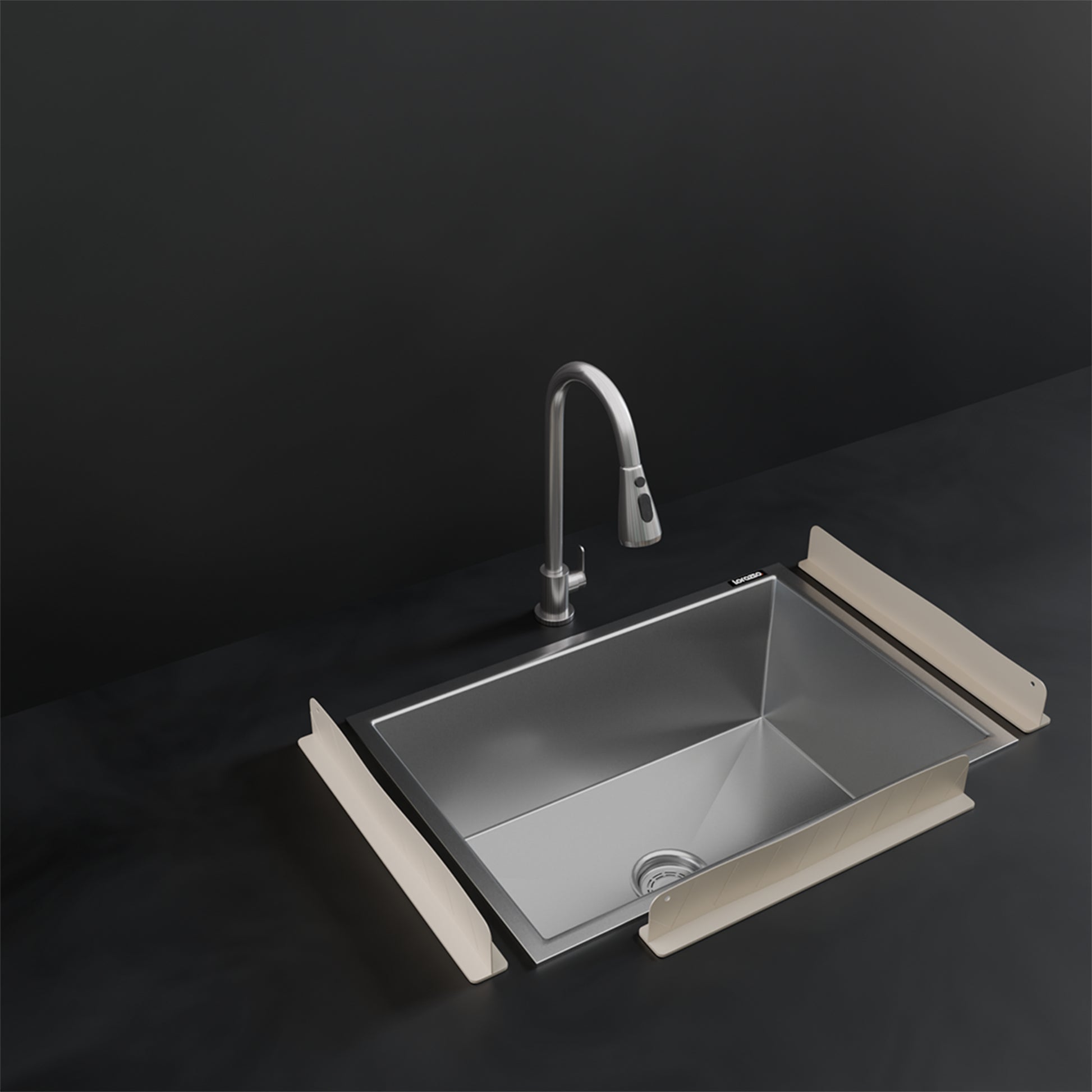 Kitchen Wash Area Combo Set – Sink, Faucet & Splash Guards