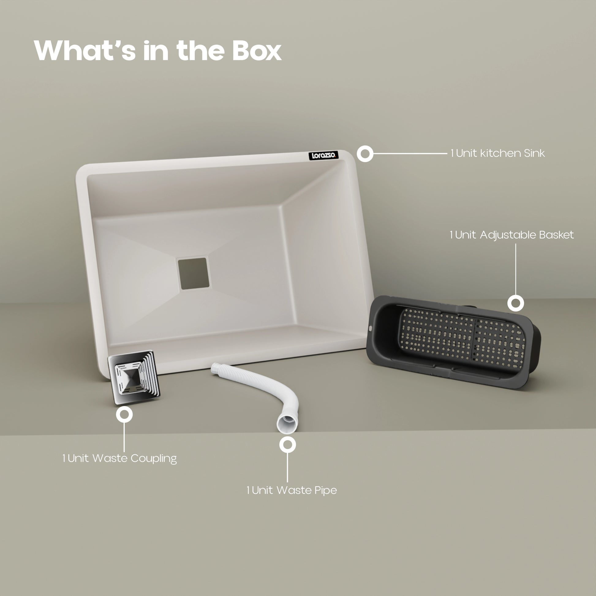Quartz Kitchen Sink - 24X18 inches