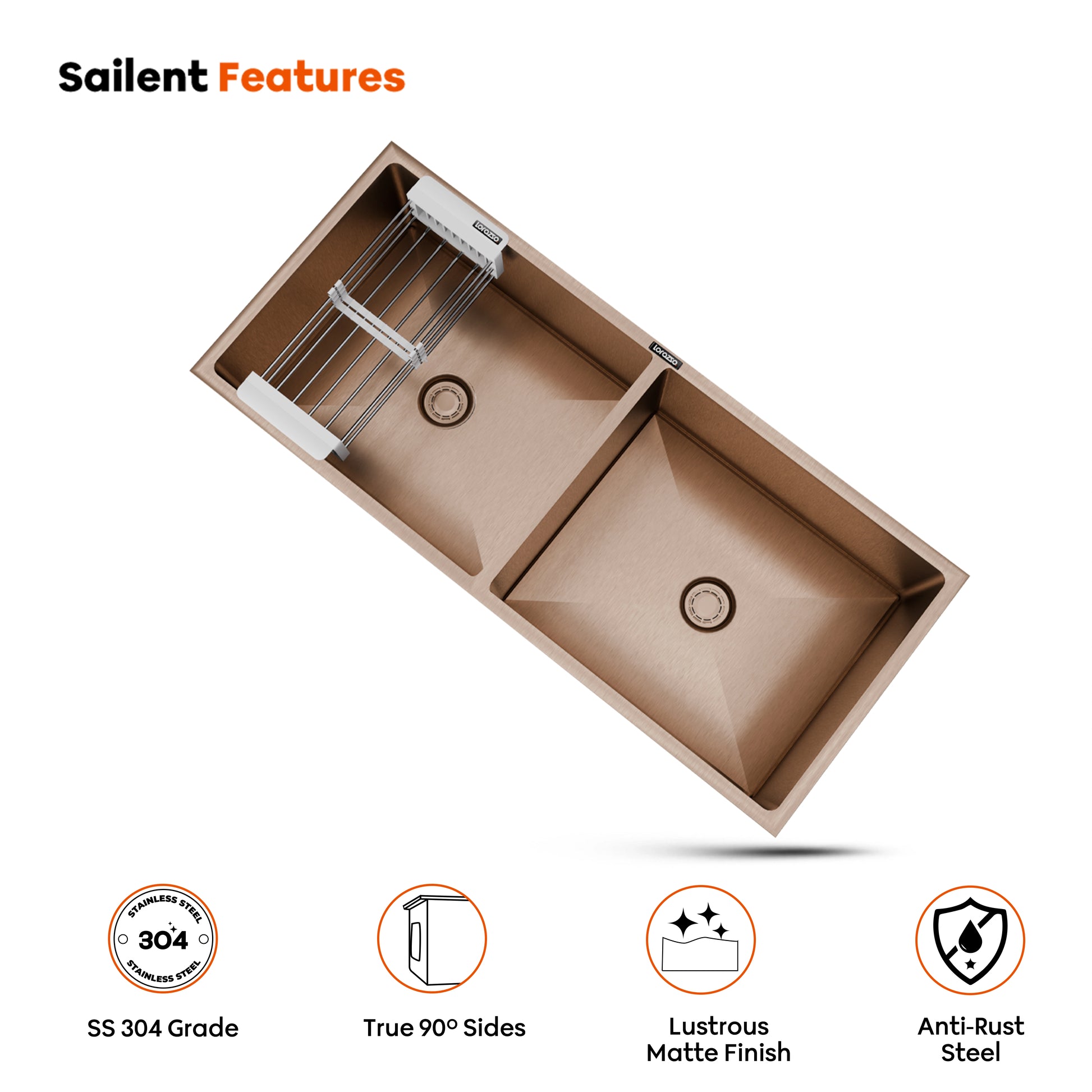 stainless steel kitchen sink sizes- copper