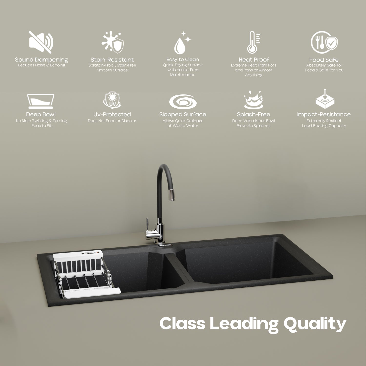 Quartz Kitchen Sink - 37X18 inches