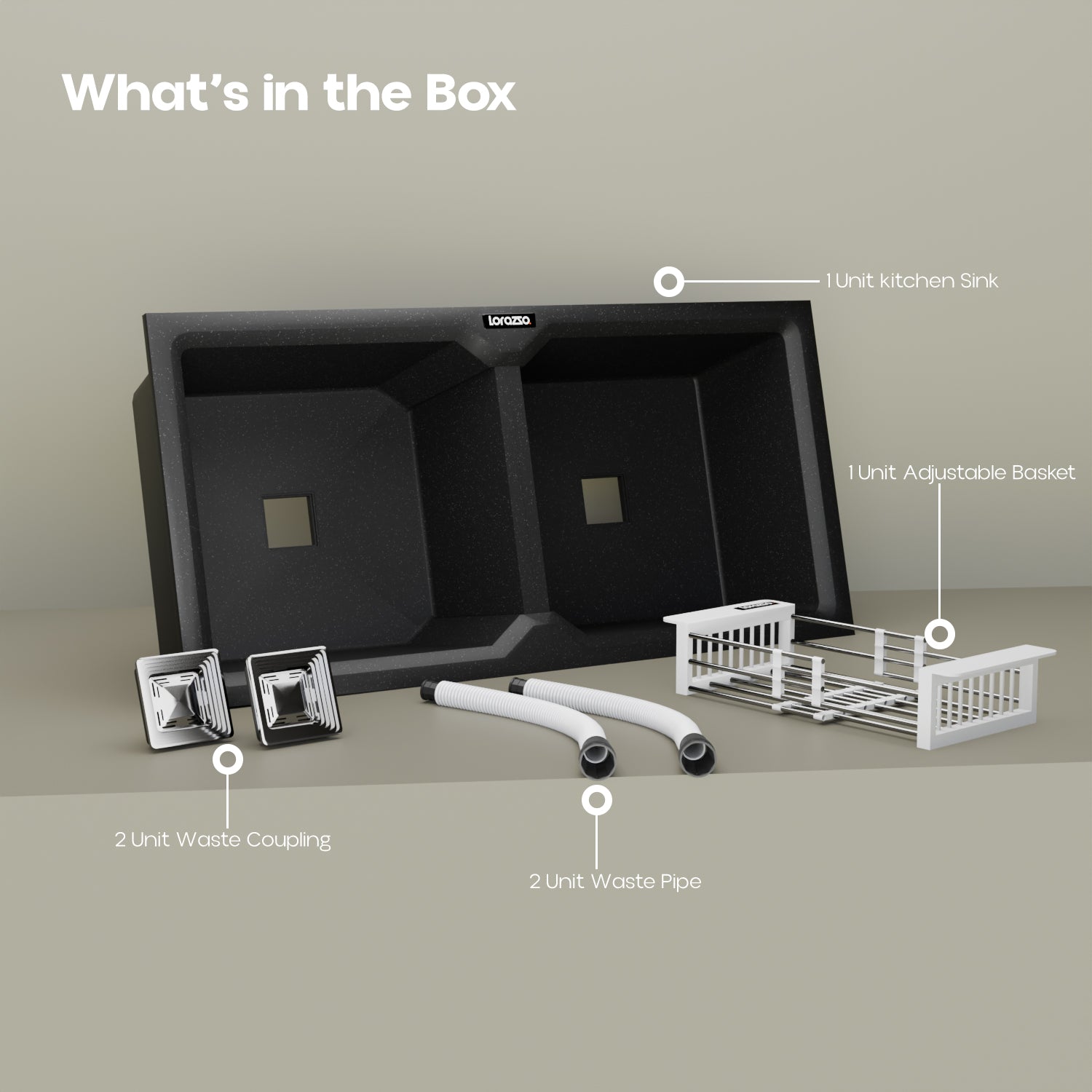 Quartz Kitchen Sink - 37X18 inches