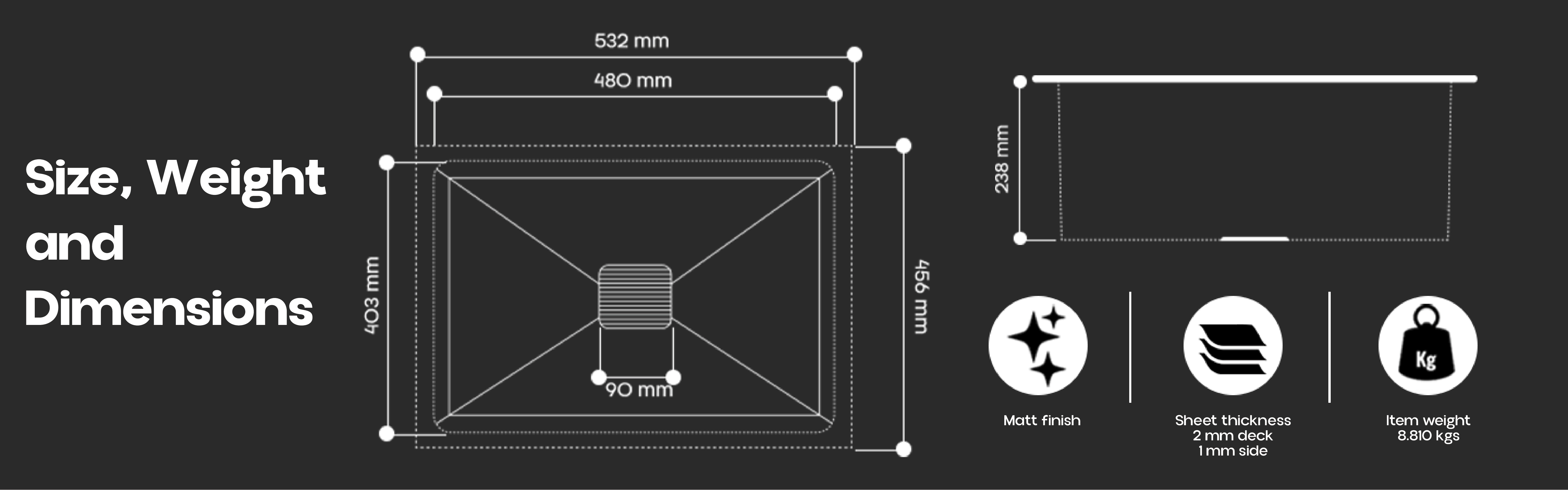 Lustr™ Stainless Steel 304 Kitchen Sink - 21X18 inches – Lorazzo