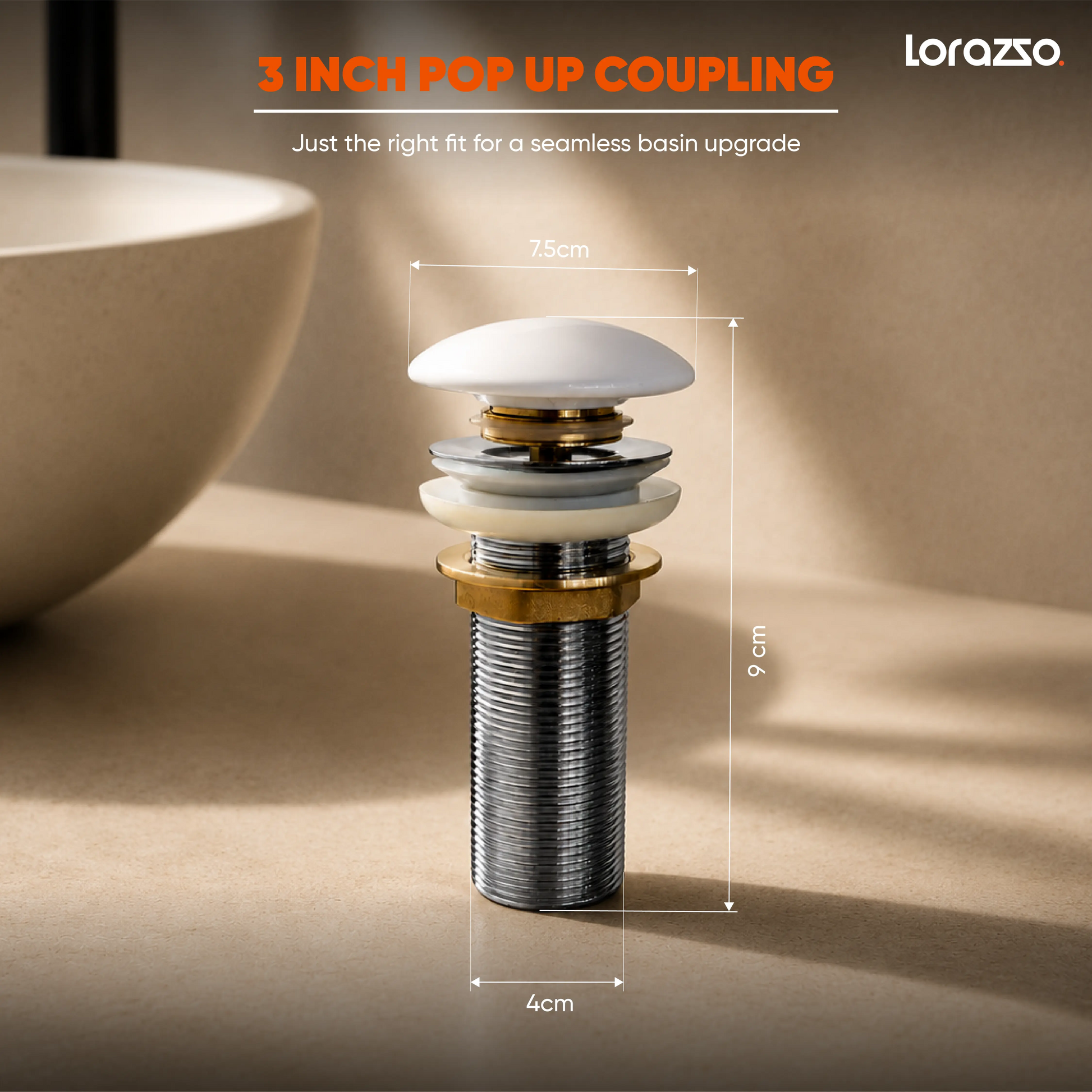 3 Inch Pop-Up Waste Coupling for Wash Basin