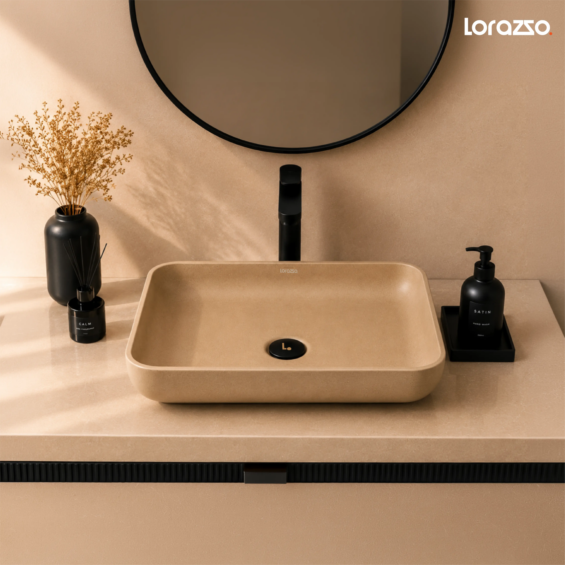 Concrete Fossil Table Top Wash Basin (565x370x113 mm)