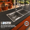 Lustr™ SS304 Double bowl Kitchen Sink with Tap Hole (37 x 18 inches)