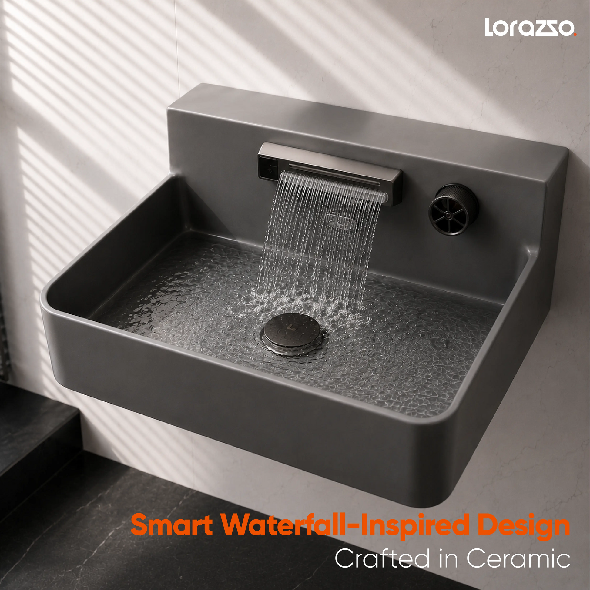 Integrated Wall Mount Smart Wash Basin (600x490x240 mm)