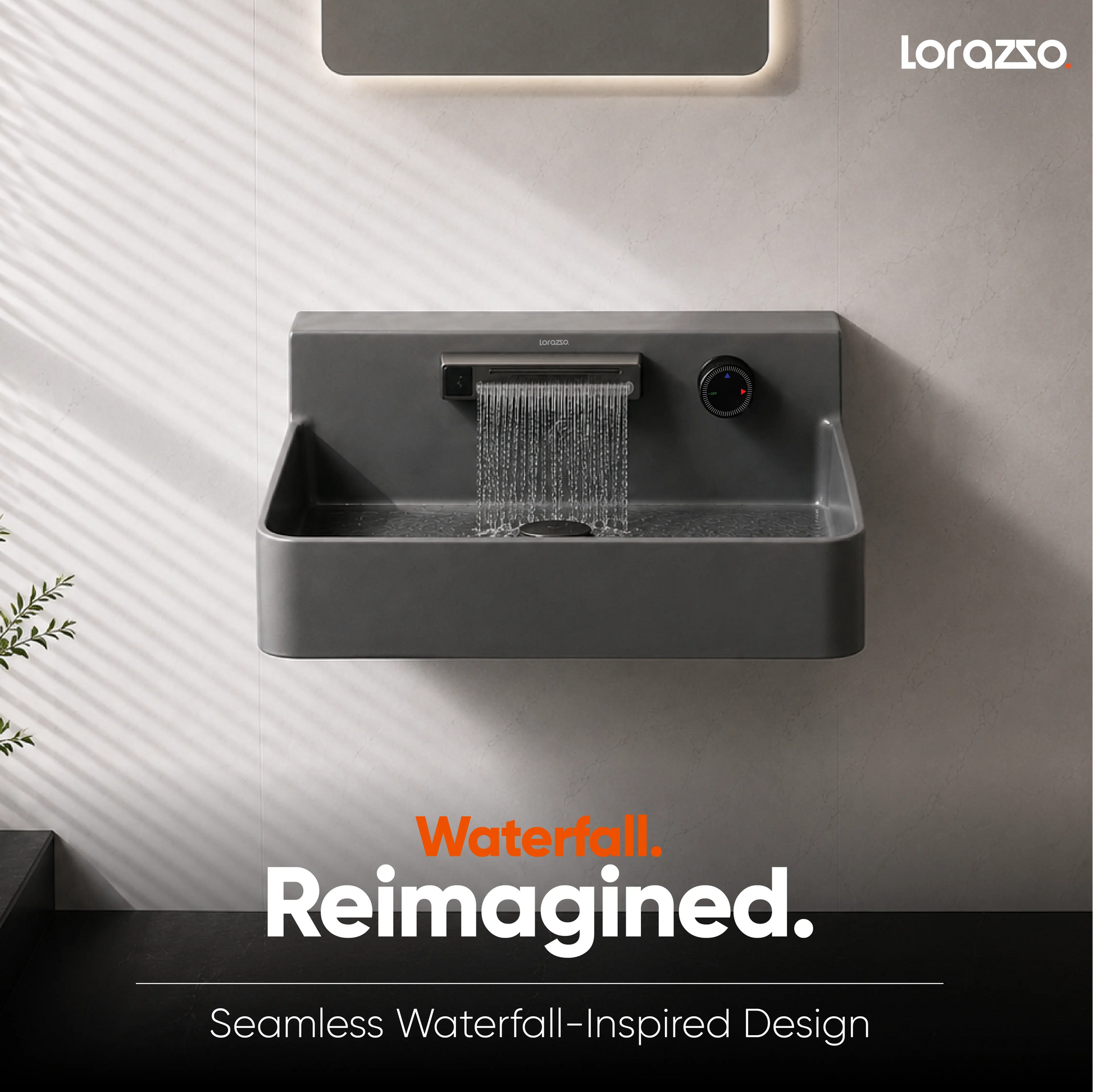 Integrated Wall Mount Smart Wash Basin (600x490x240 mm)