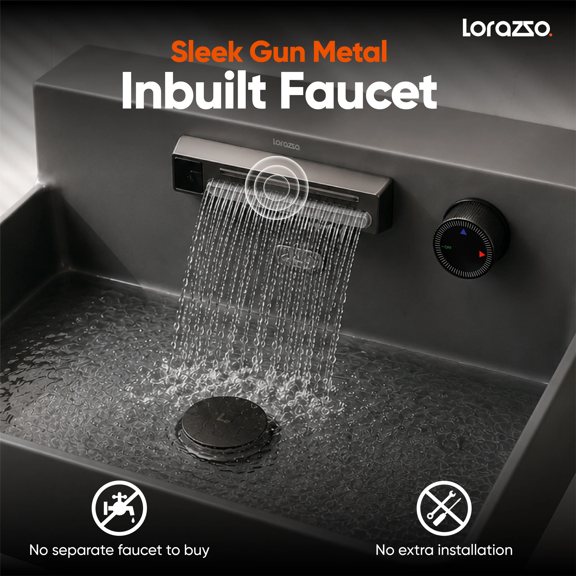 Integrated Wall Mount Smart Wash Basin (600x490x240 mm)