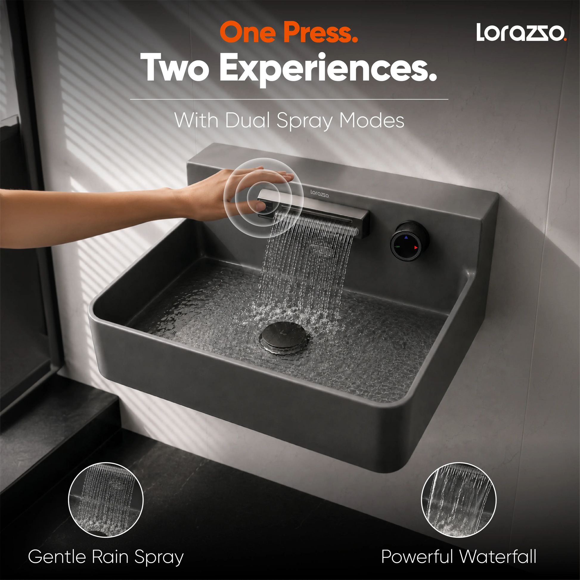 Integrated Wall Mount Smart Wash Basin (600x490x240 mm)