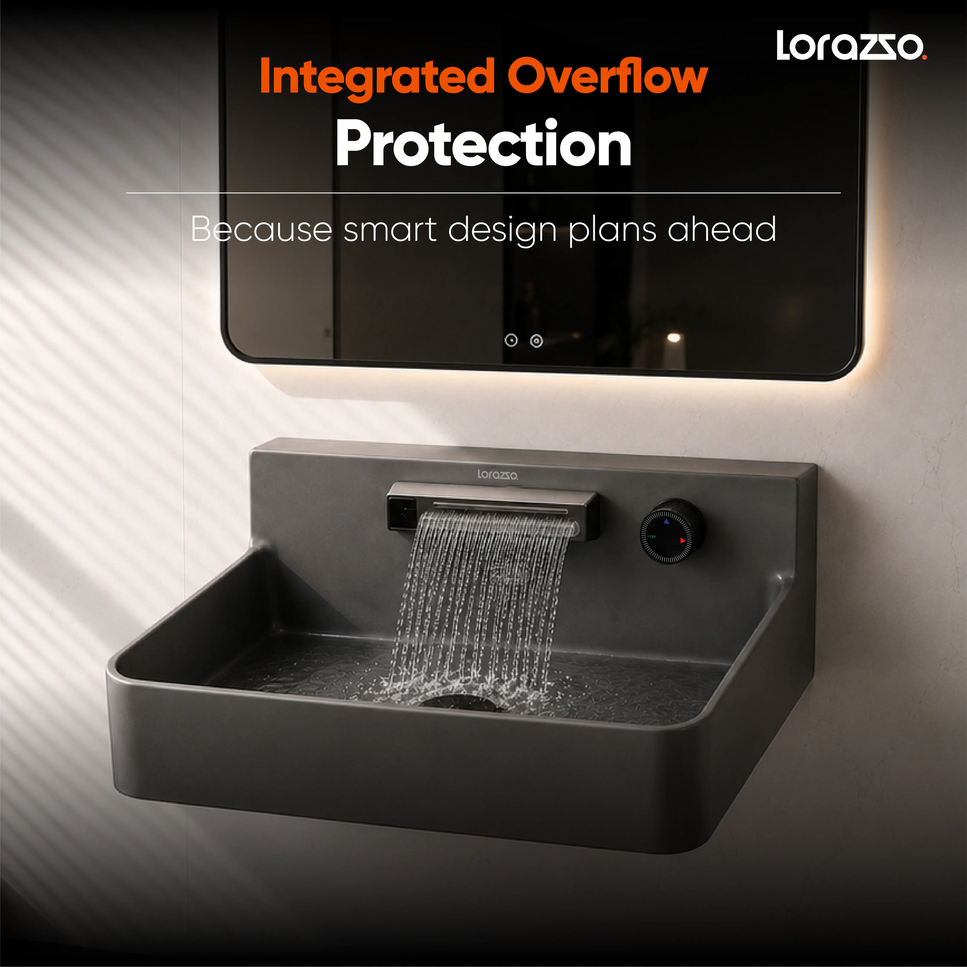 Integrated Wall Mount Smart Wash Basin (600x490x240 mm)