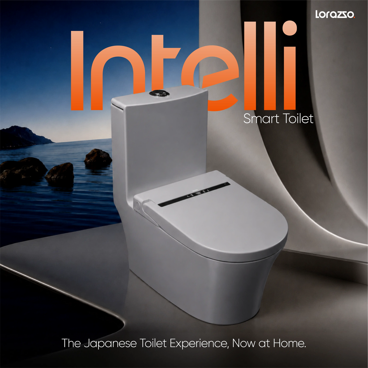 Intelli Smart Commode - One Piece Western Toilet - 62 x 35 x 74cm
